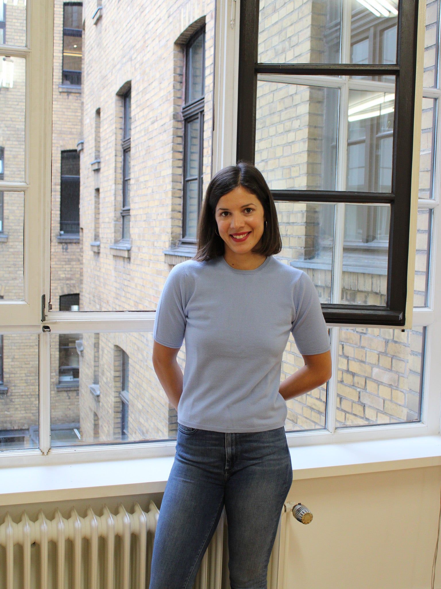 Cashmere Pullover mit Kurzarm und Rundausschnitt