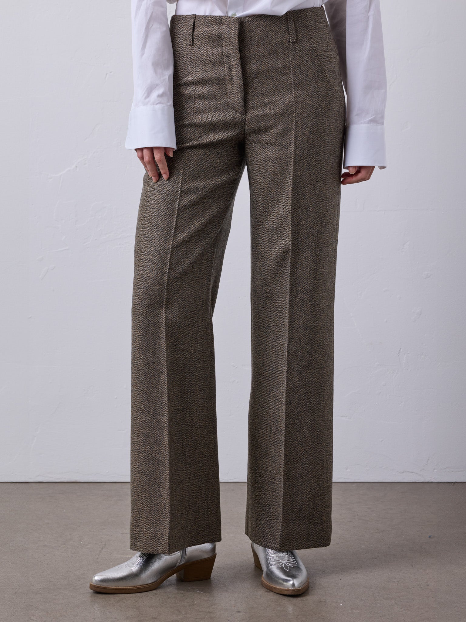 Marlene tweed trousers in brown