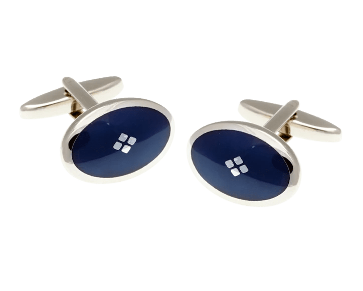 Gemelli: Vintage Diamond in smalto argento/blu