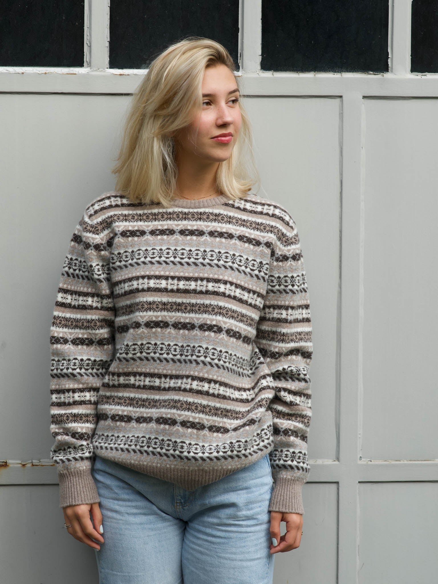 Fairisle lambswool round-neck sweater