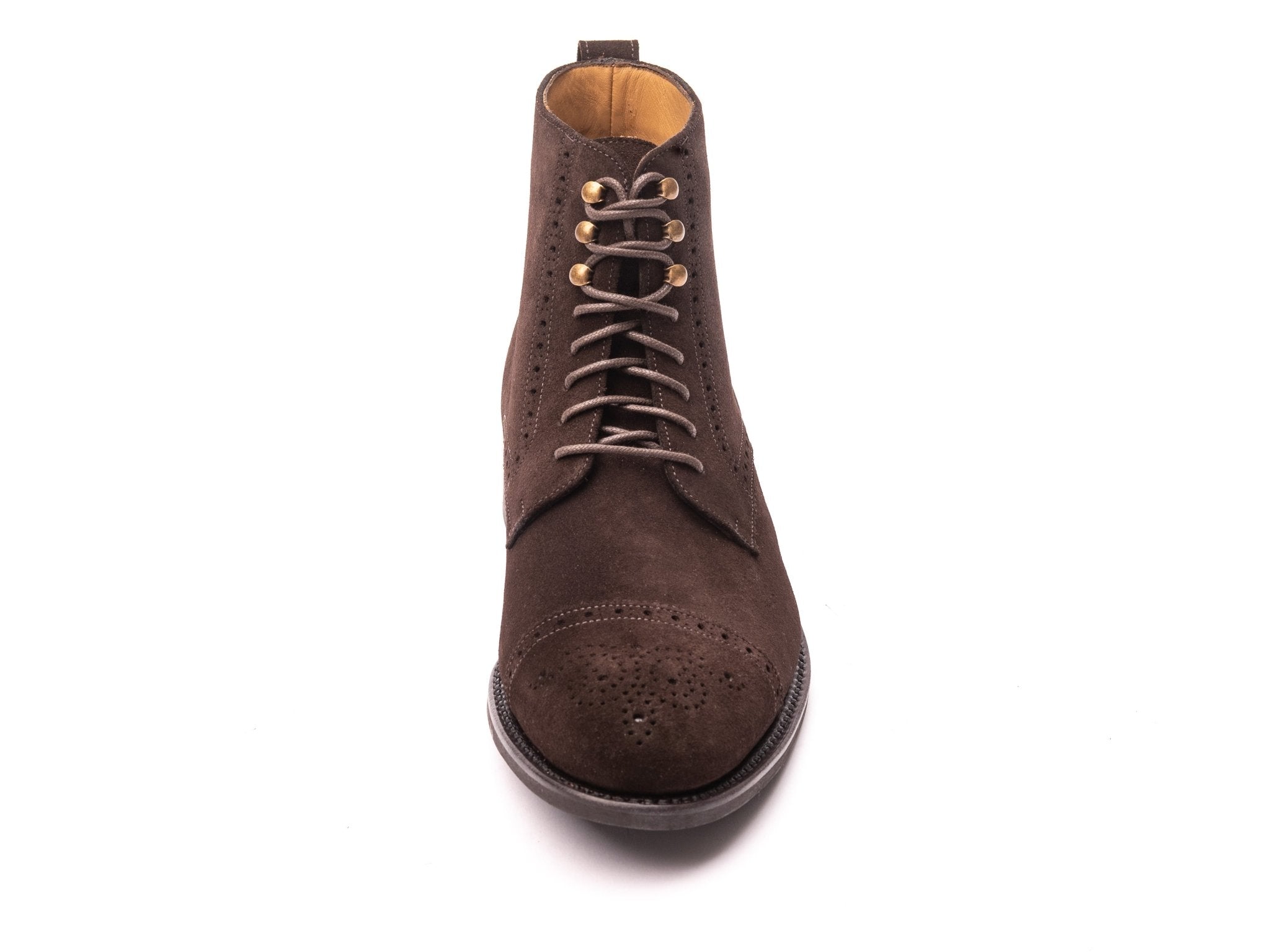 Punched Oxford boots in derby style