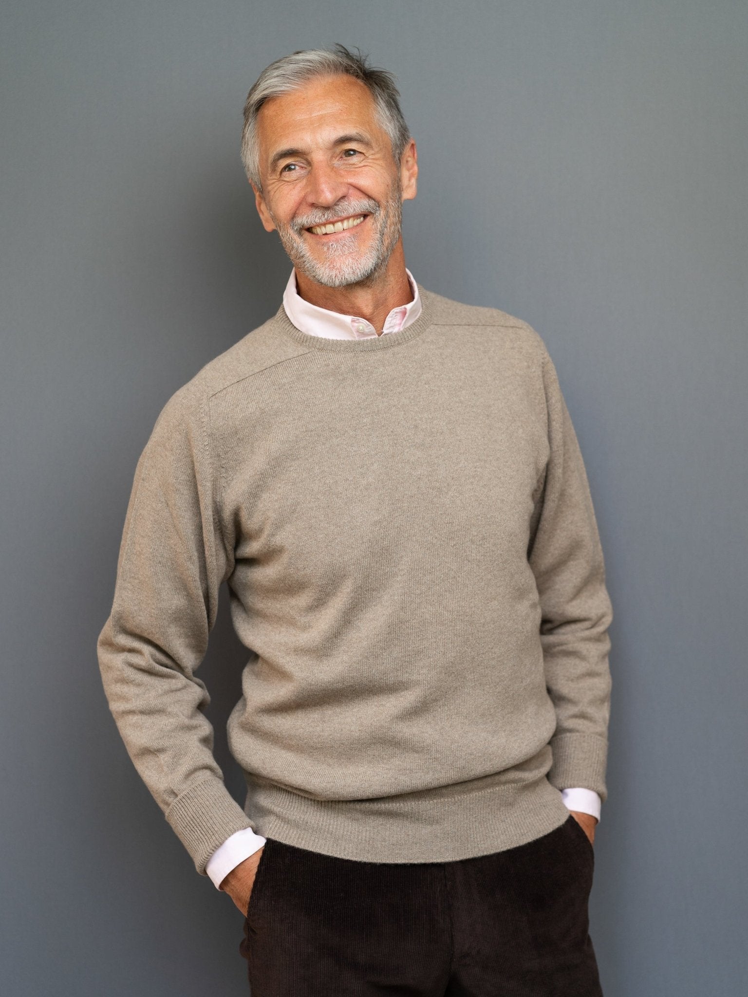 Cashmere Pullover (3-fädig) mit Rundausschnitt