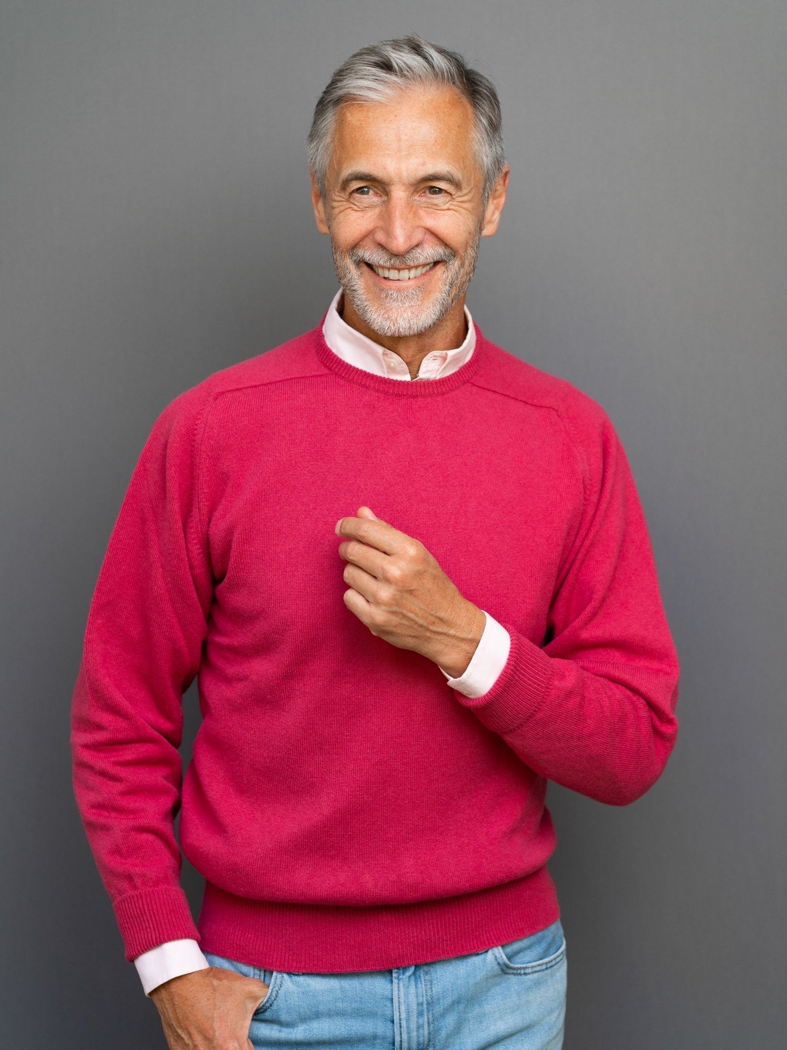 Cashmere Pullover (3-fädig) mit Rundausschnitt