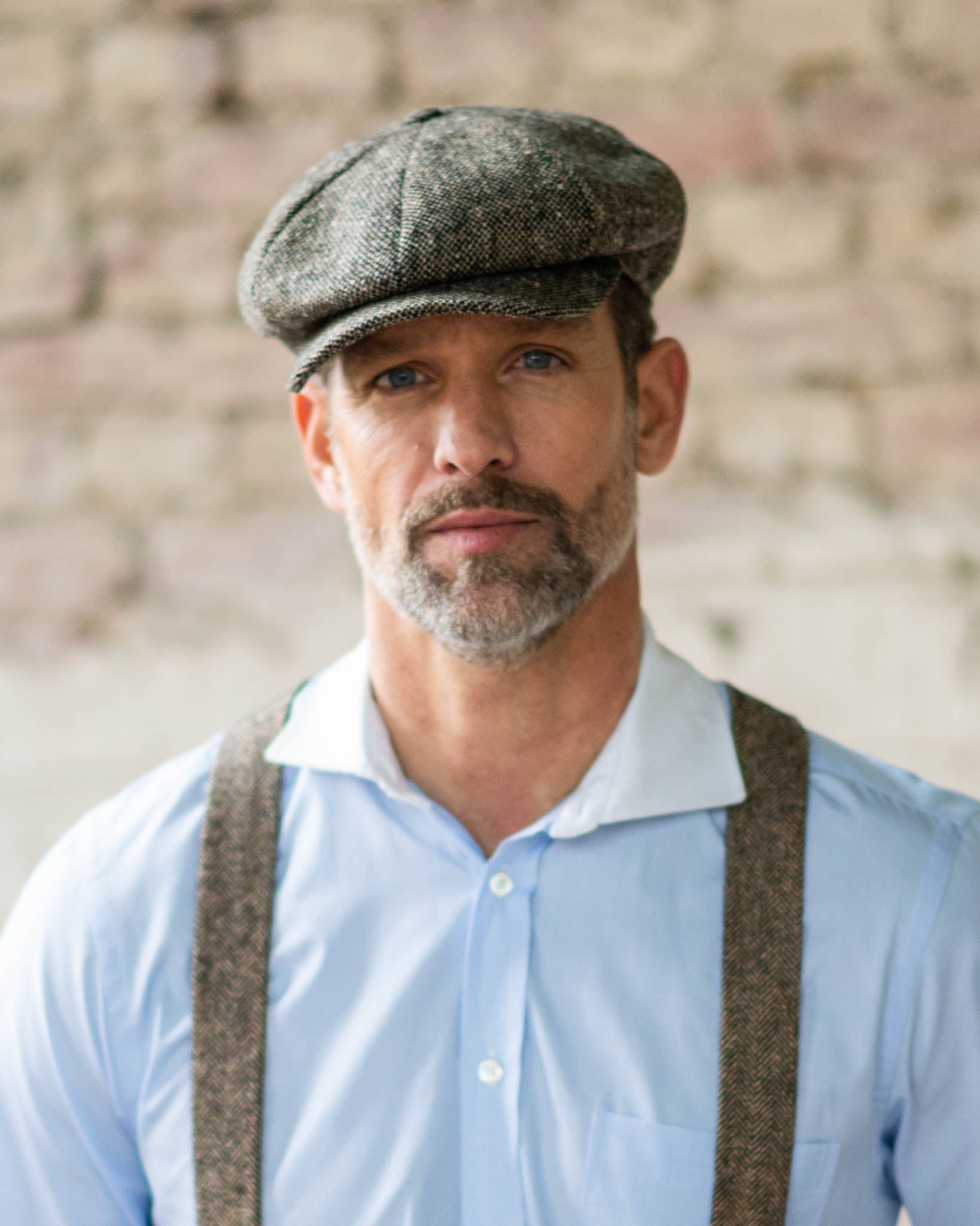 Tweed cap in mottled John-Hanley tweed