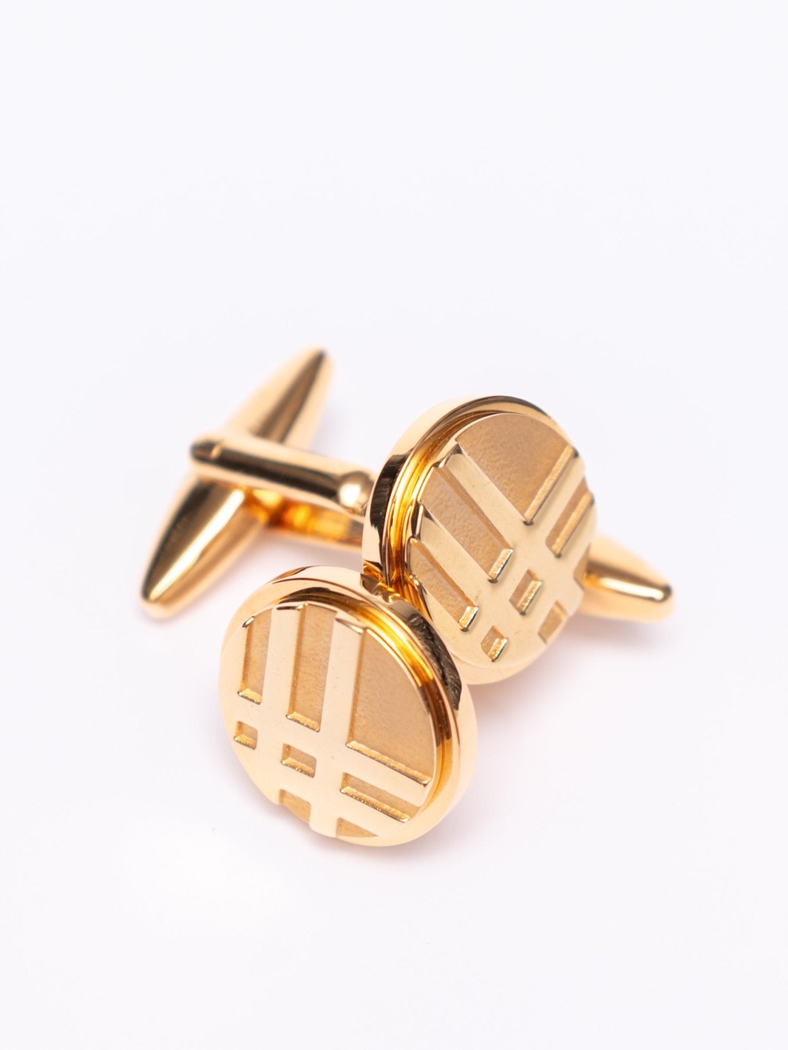 Cufflinks: Gold stripes