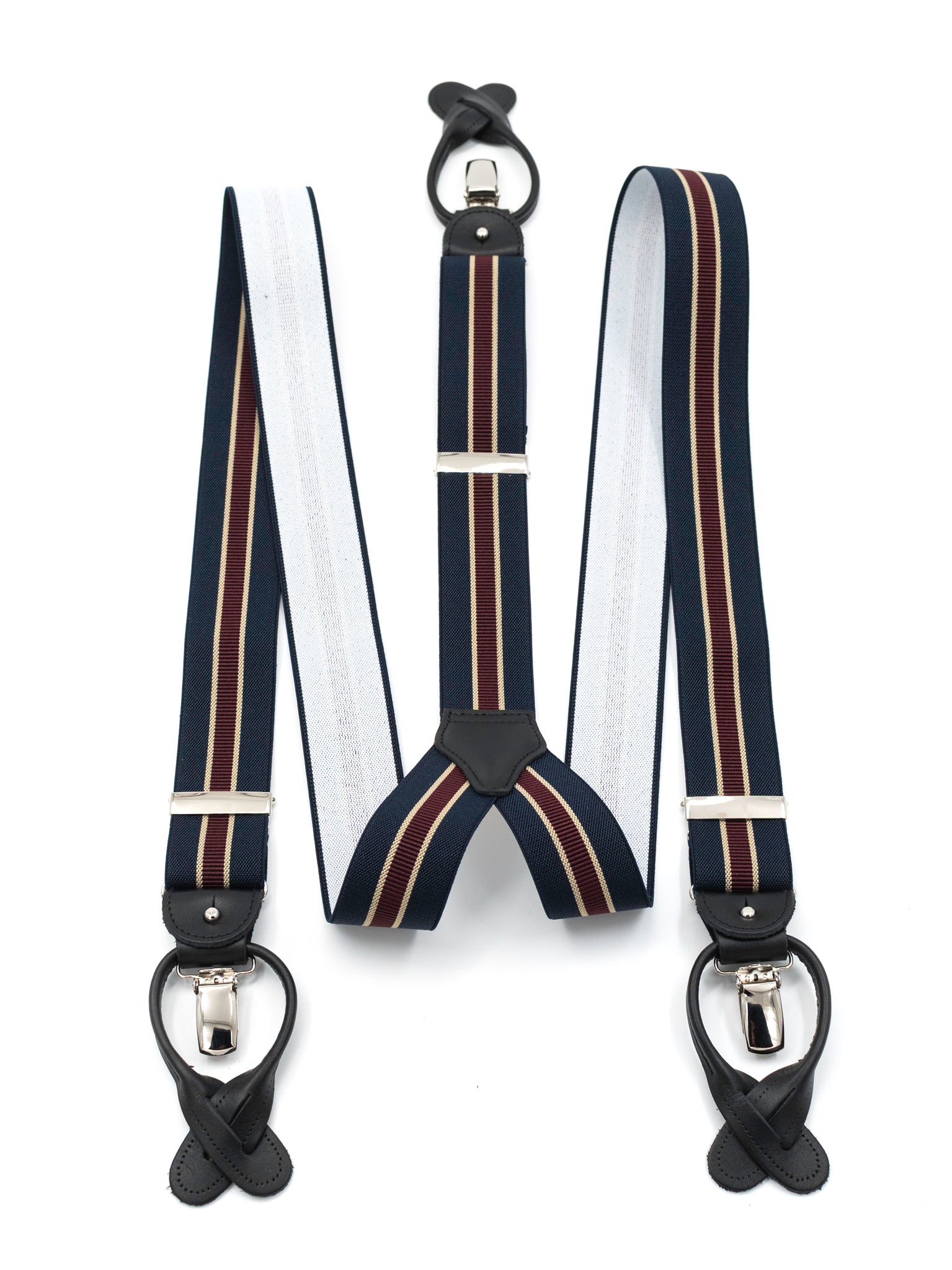 Braces, Bordeaux/Navy Stripes