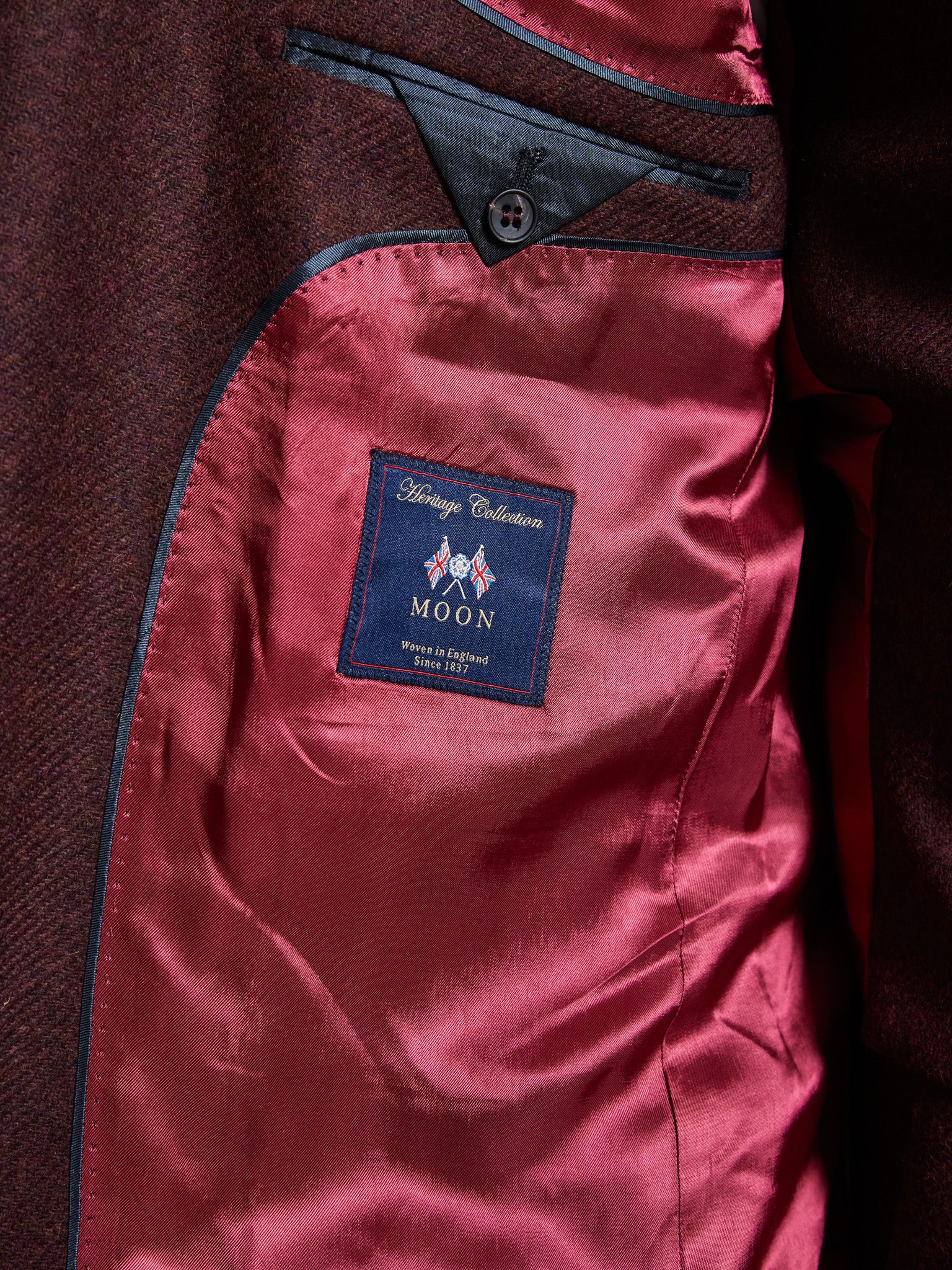 Costume trois pièces en tweed rouge bordeaux | Moon Tweed