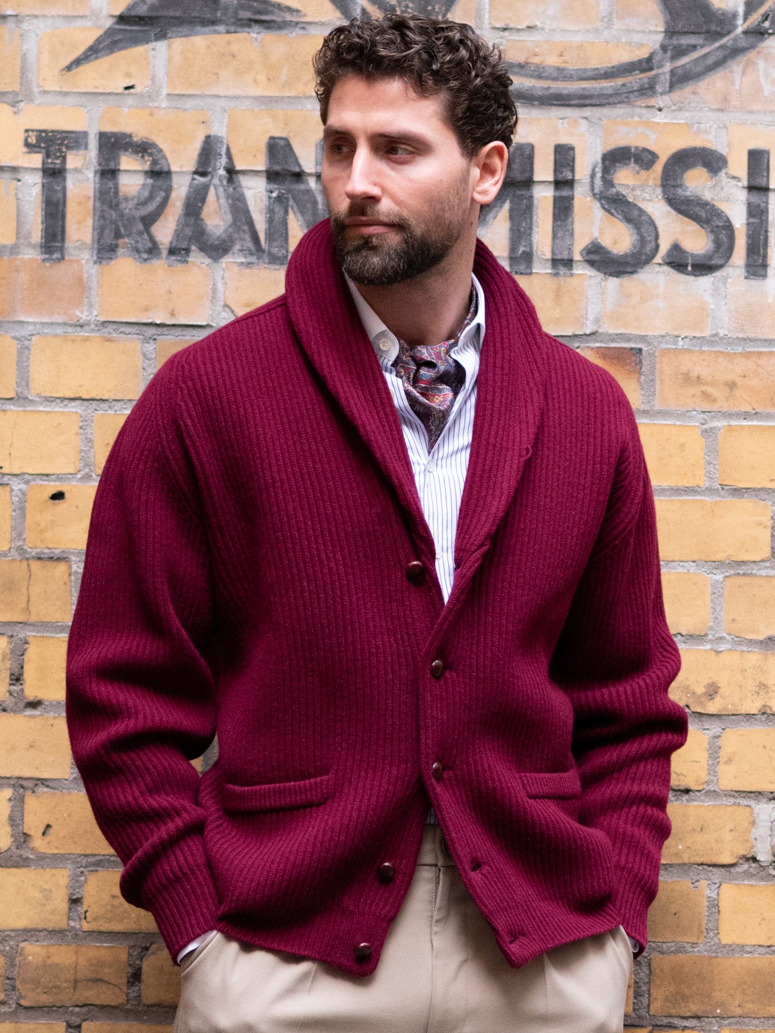 Lambswool Schalkragen Cardigan