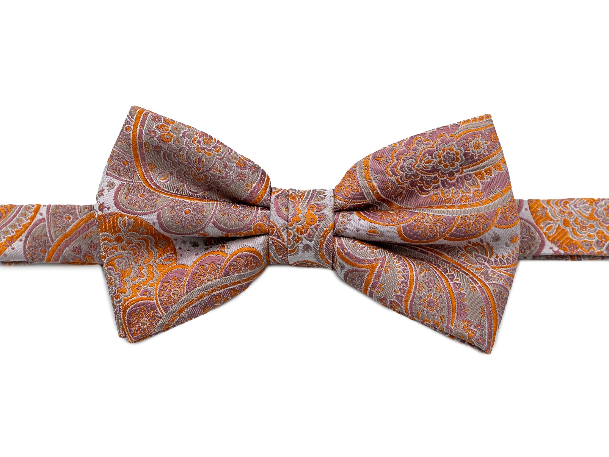 Bow tie with paisley in rose/orange