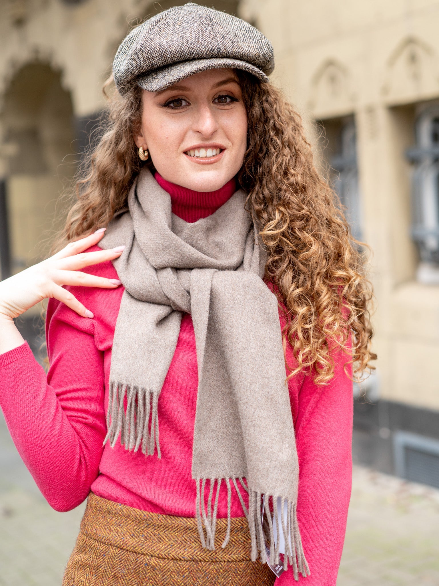 Cashmere scarf: DARK-NATURAL