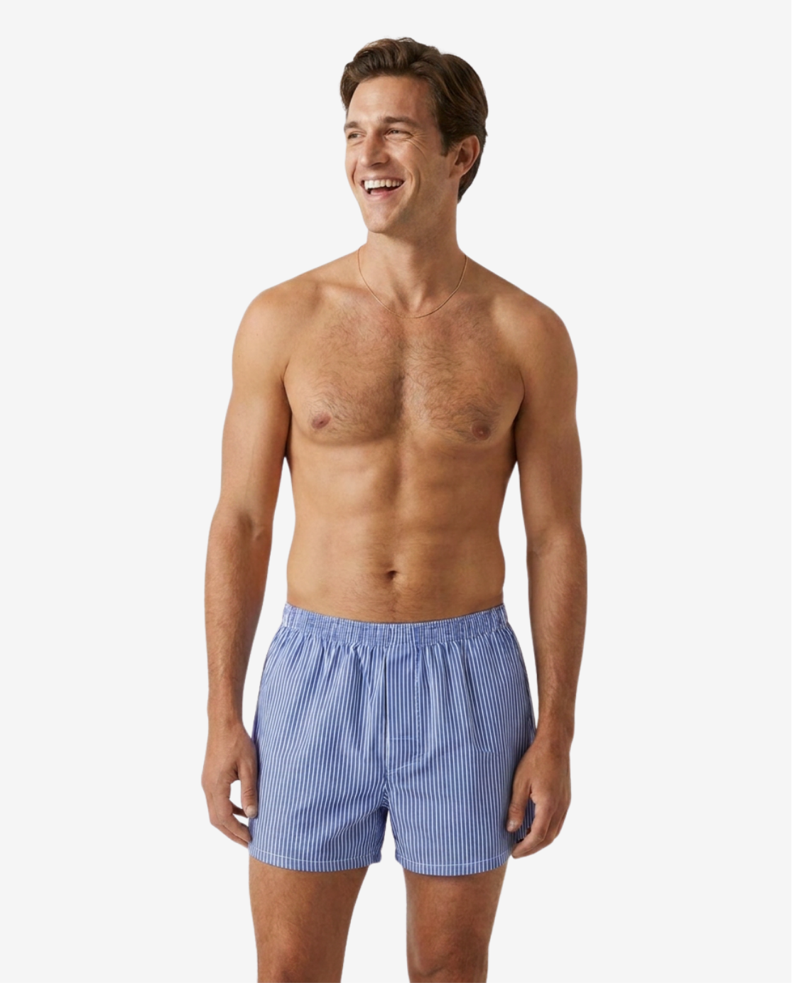 Boxershorts Blue Bengal gedragen, vooraanzicht | John Crocket