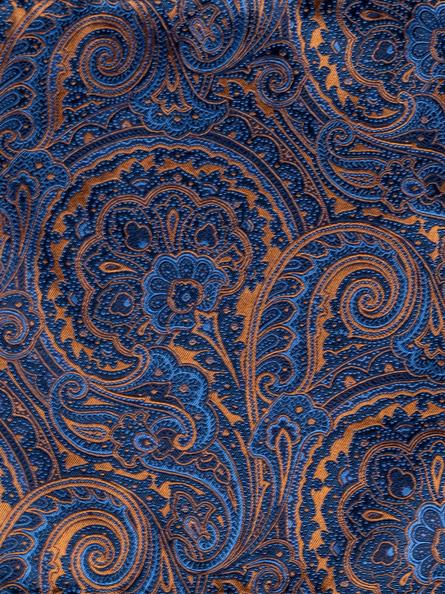 Einstecktuch Paisley blau/kupfer