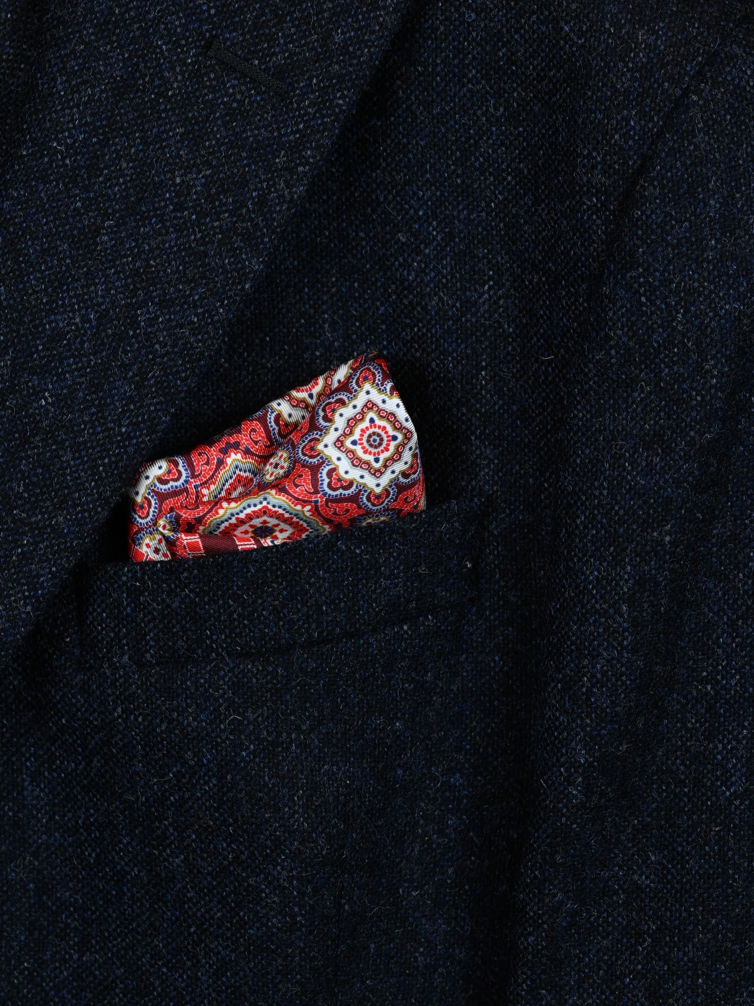 Einstecktuch Medallion rot/braun