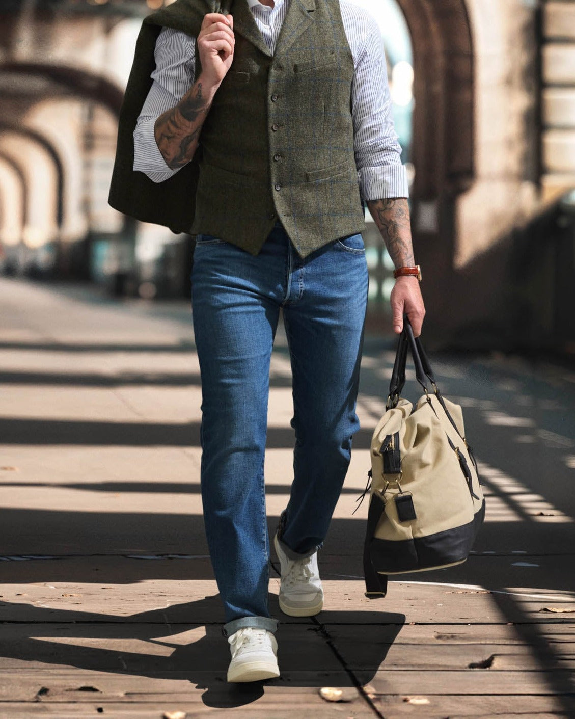 Costume trois pièces vert foncé en Lovat Tweed — John Crocket
