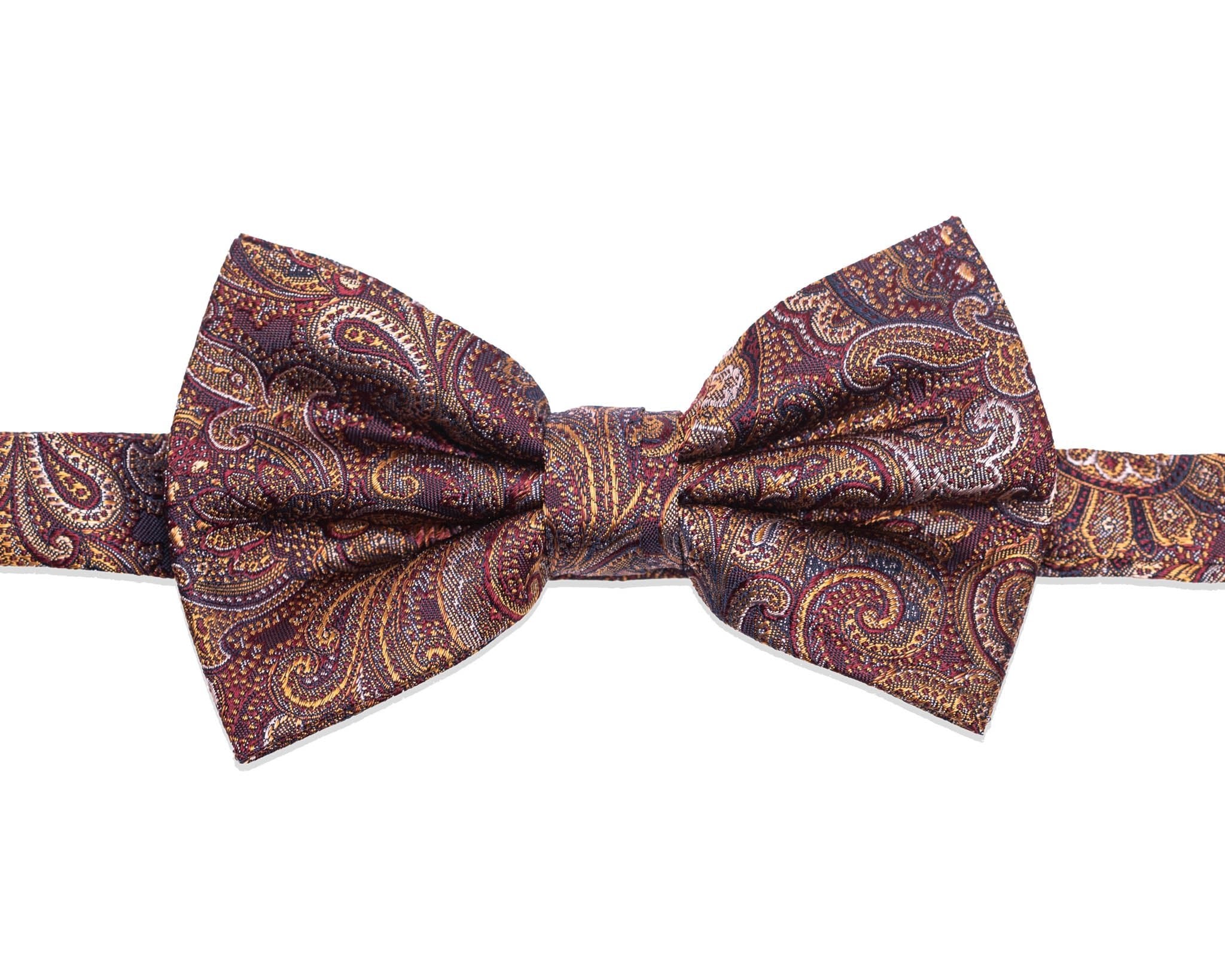 Bow tie with paisley in brown/red