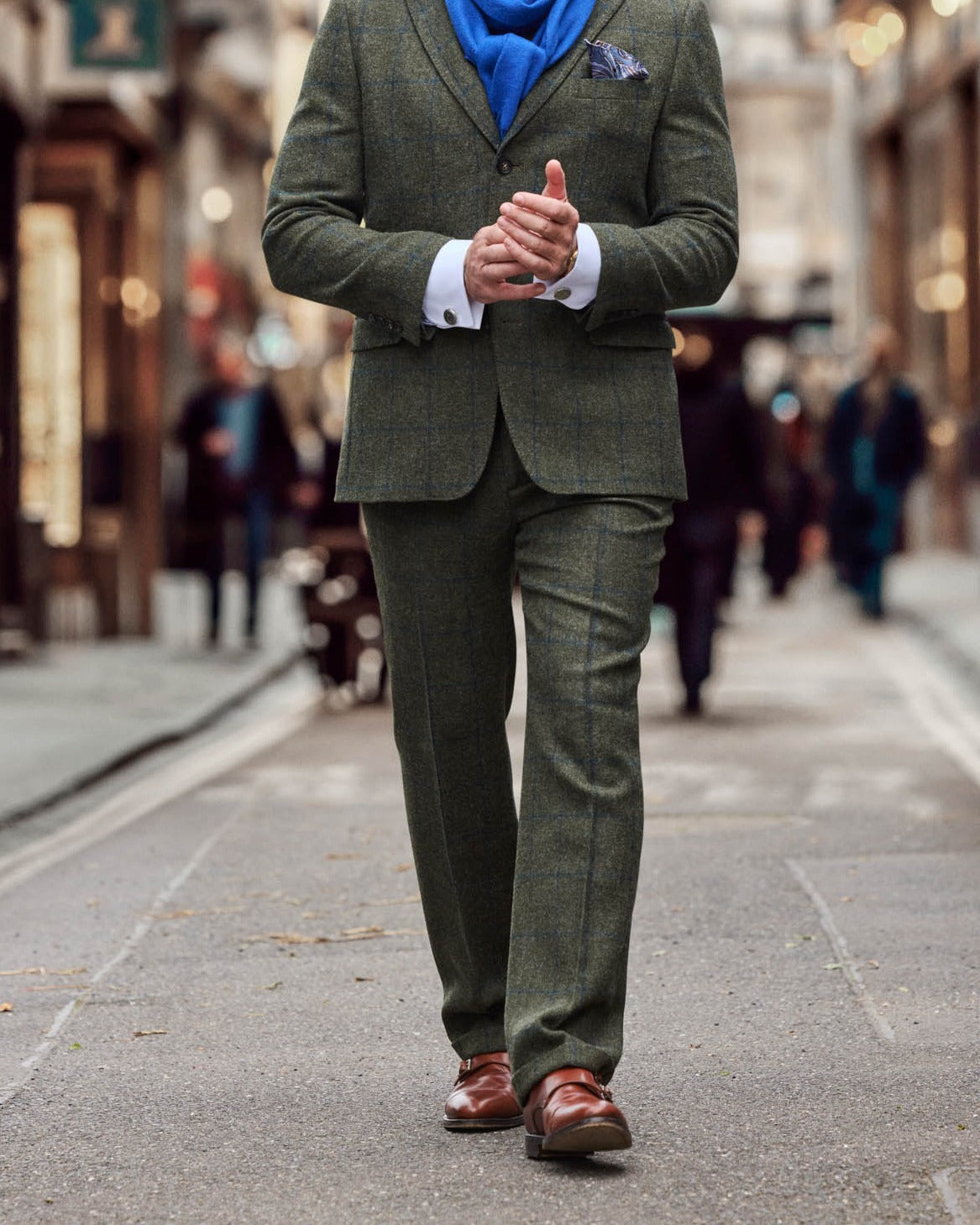 Abito in tweed tre pezzi verde scuro di Lovat Tweed — John Crocket