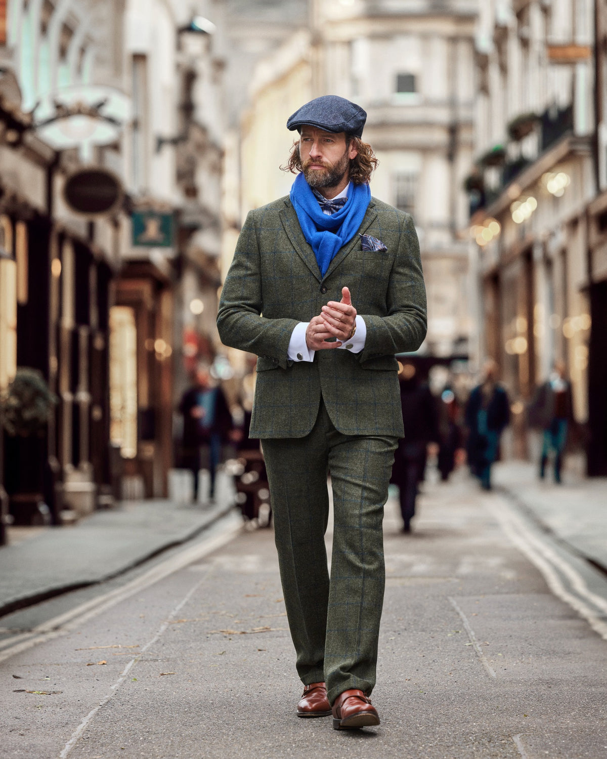 Donkergroen driedelig tweedpak van Lovat Tweed – John Crocket