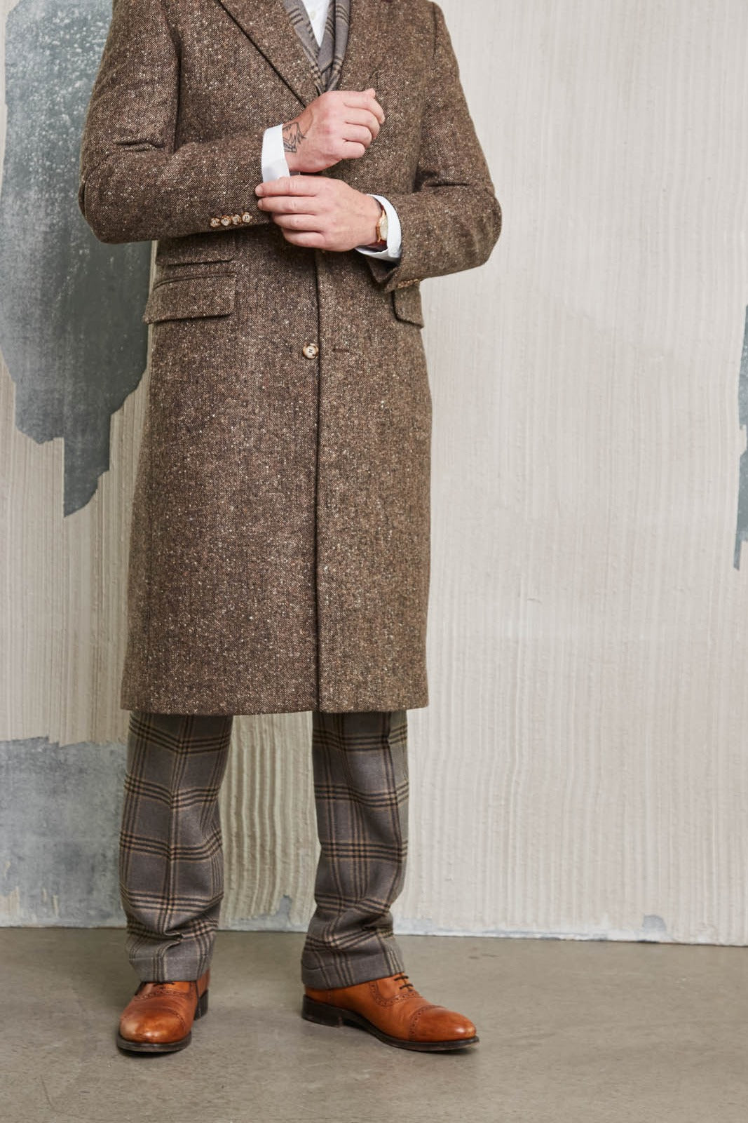 Birmingham coat in brown Moon Tweed – John Crocket