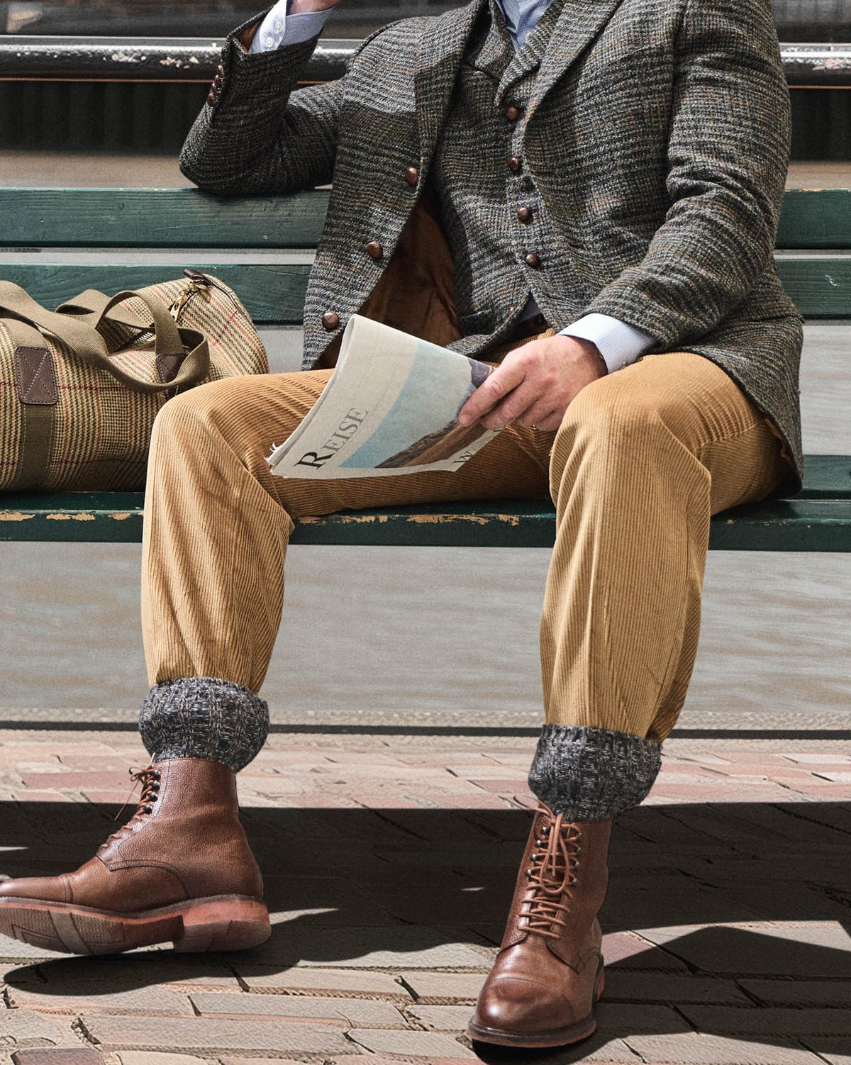 3-button Classic tweed jacket in dark green Harris Tweed – John Crocket