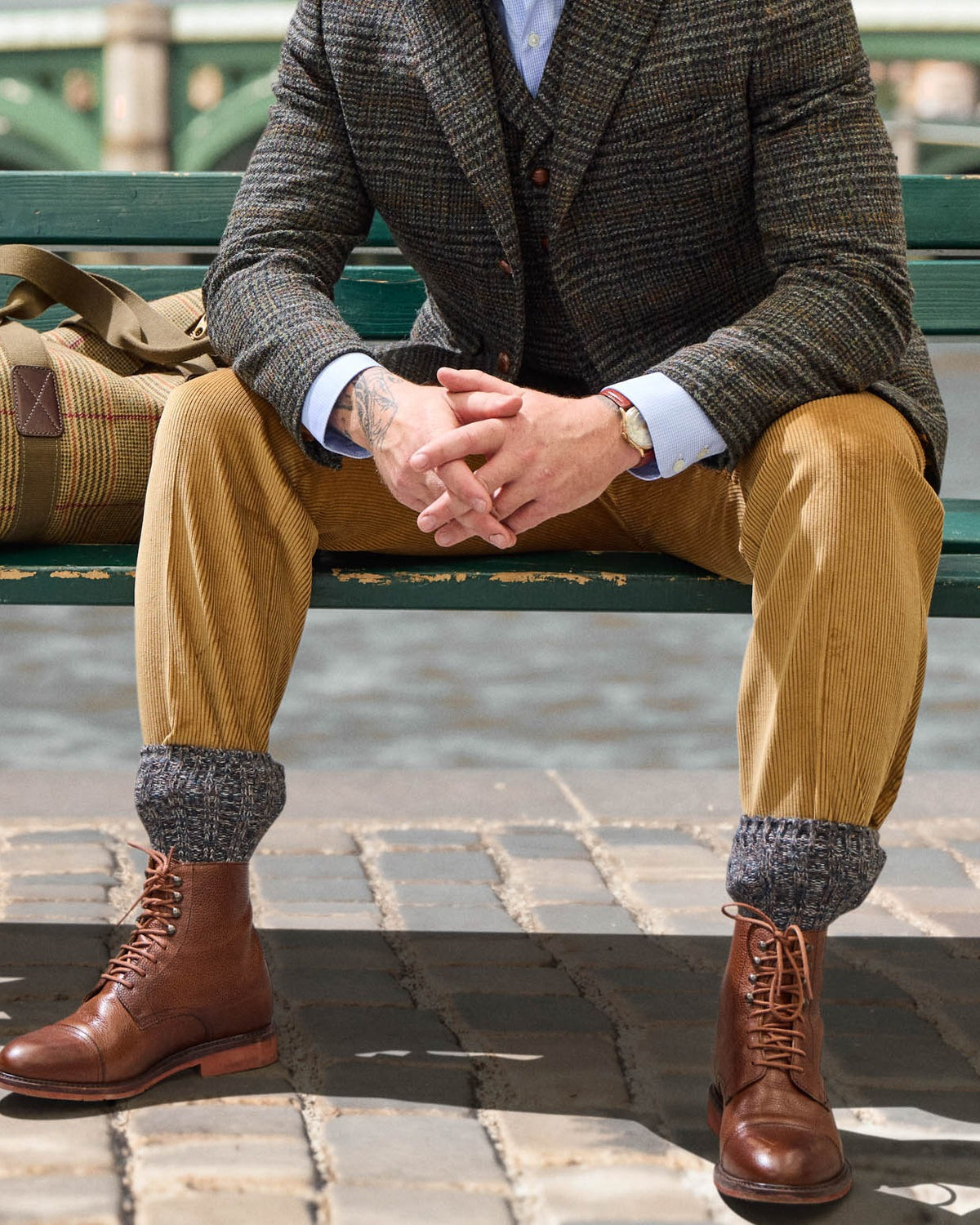 3-button Classic tweed jacket in dark green Harris Tweed – John Crocket