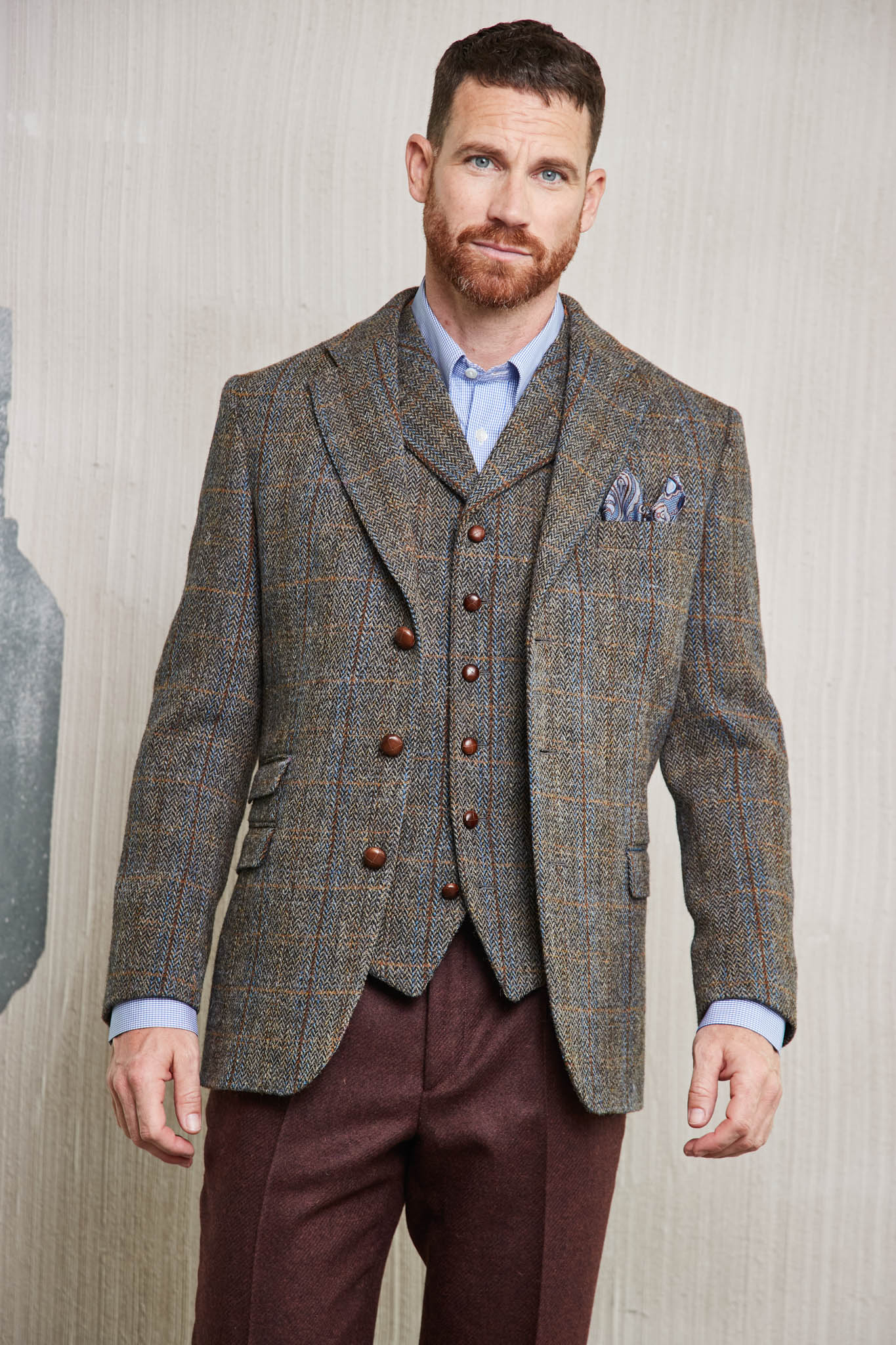 Classic tweed jacket in 3-button Harris tweed