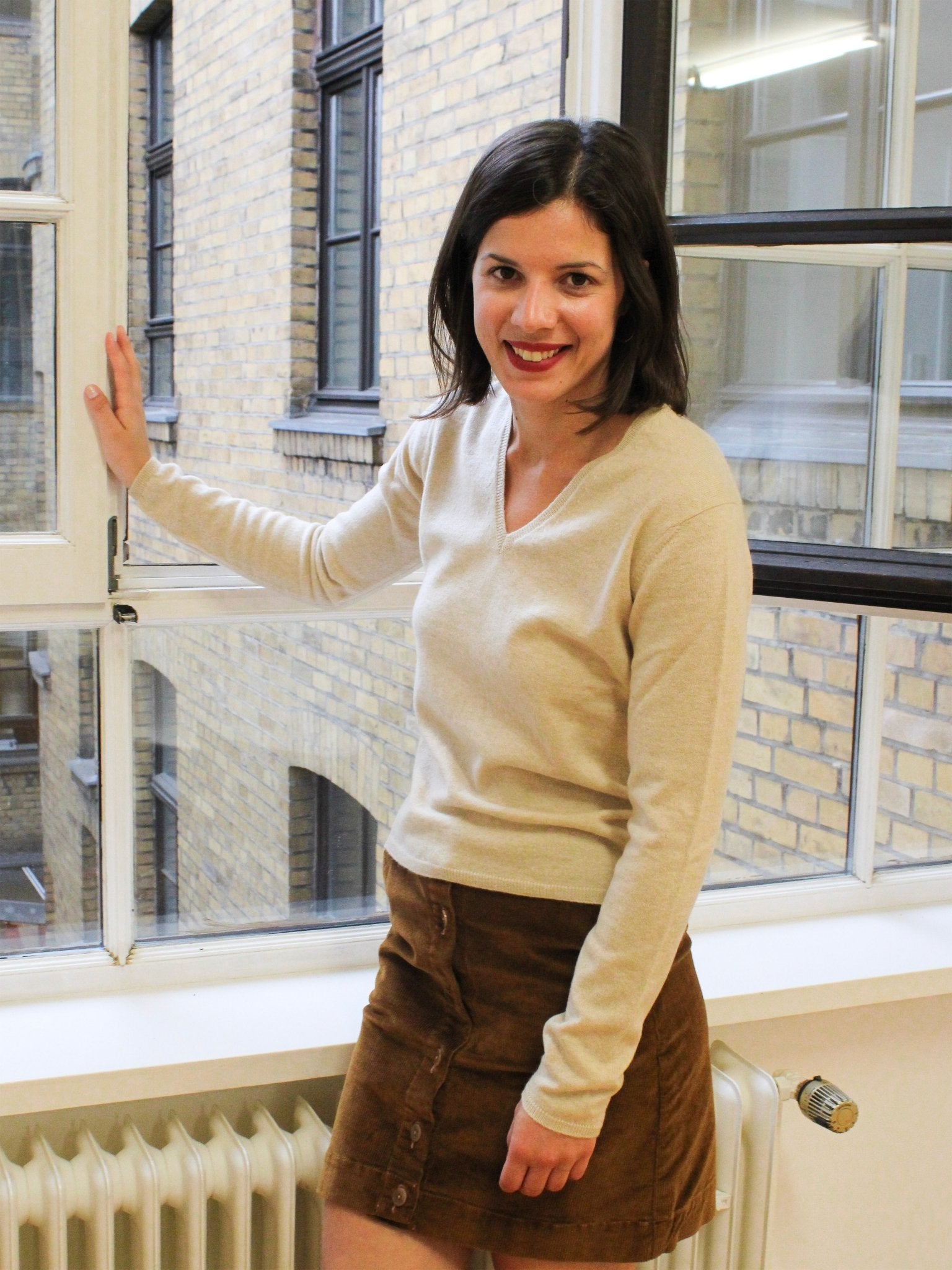 Cashmere sweater with v-neck, our classics