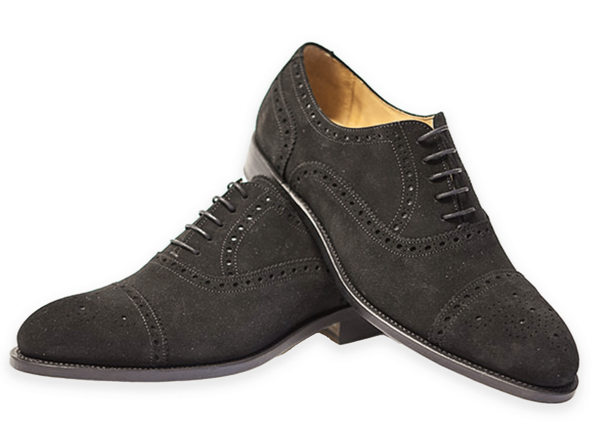 Semi Brogue black suede