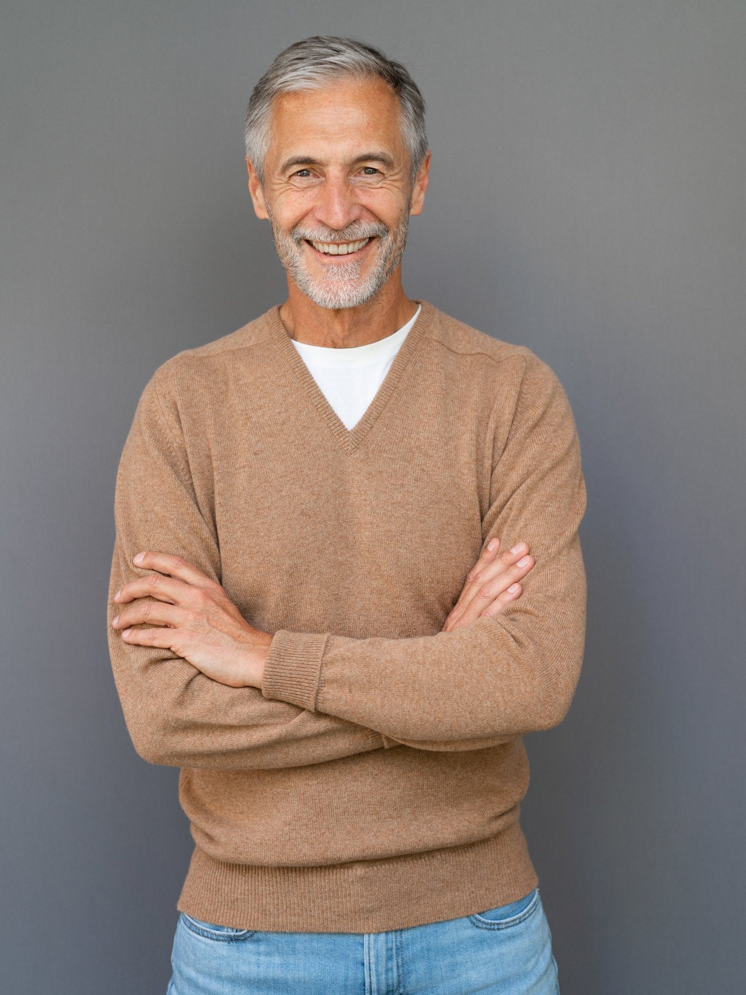 Cashmere Pullover (3-fädig) mit V-Ausschnitt