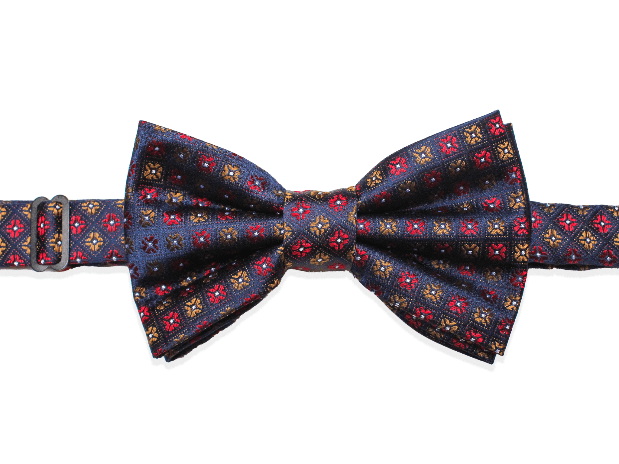 Bow tie blue/red/gold with pattern