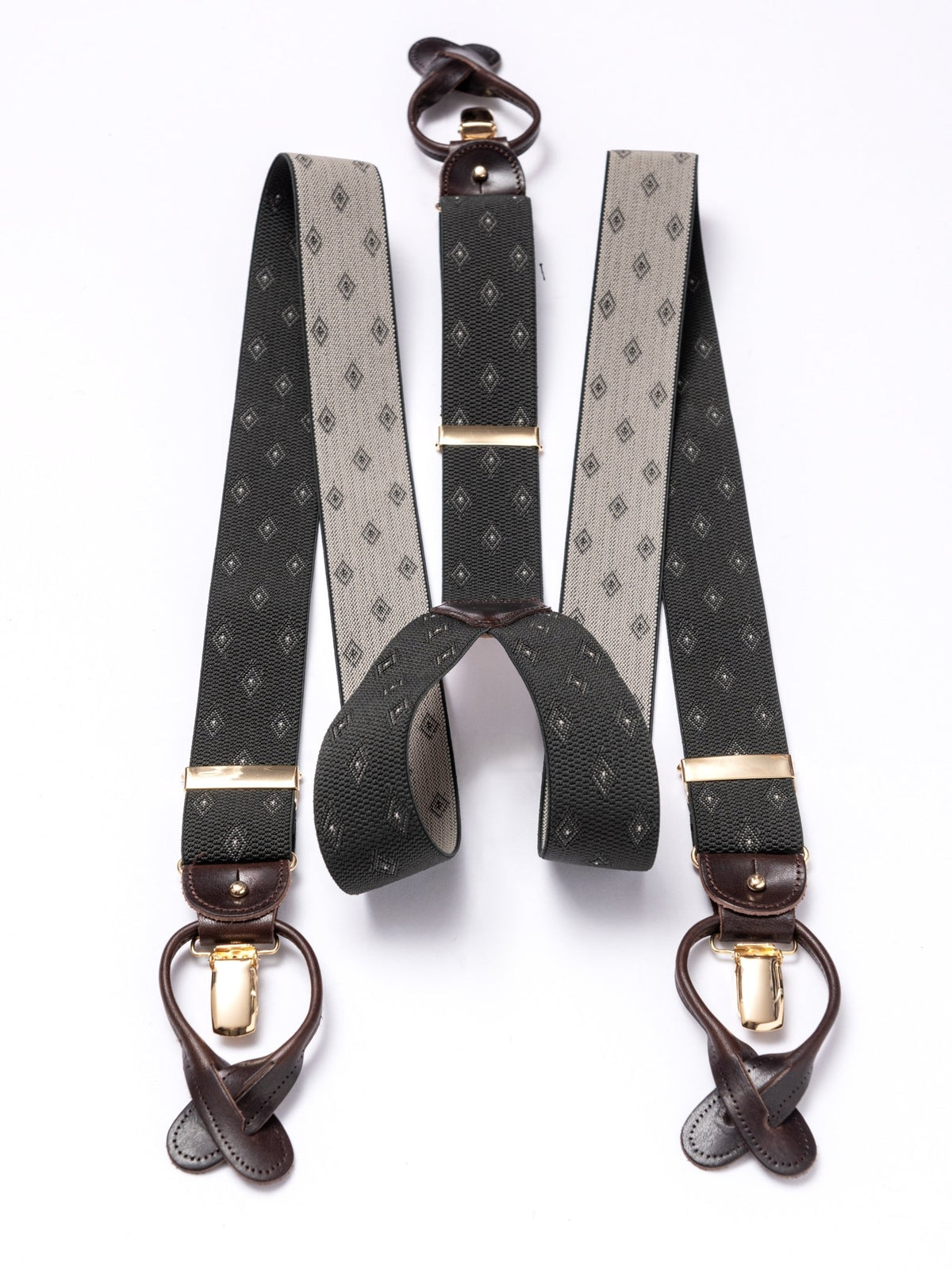Hosenträger, charcoal diamonds Frontalansicht — John Crocket