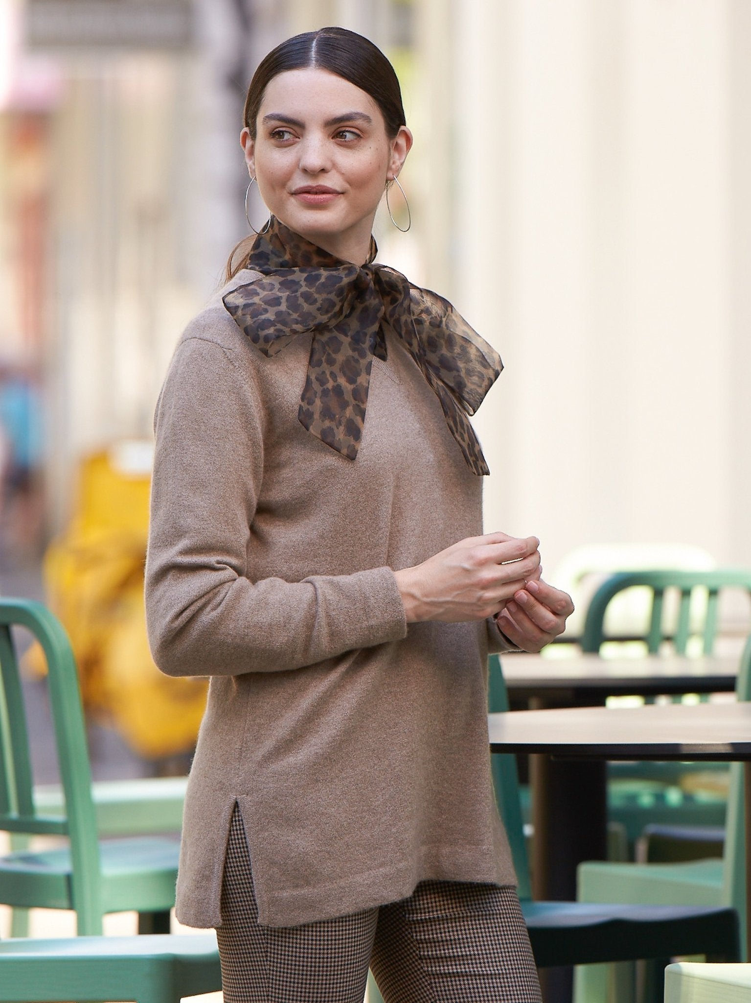 Cashmere sweater in longer cut