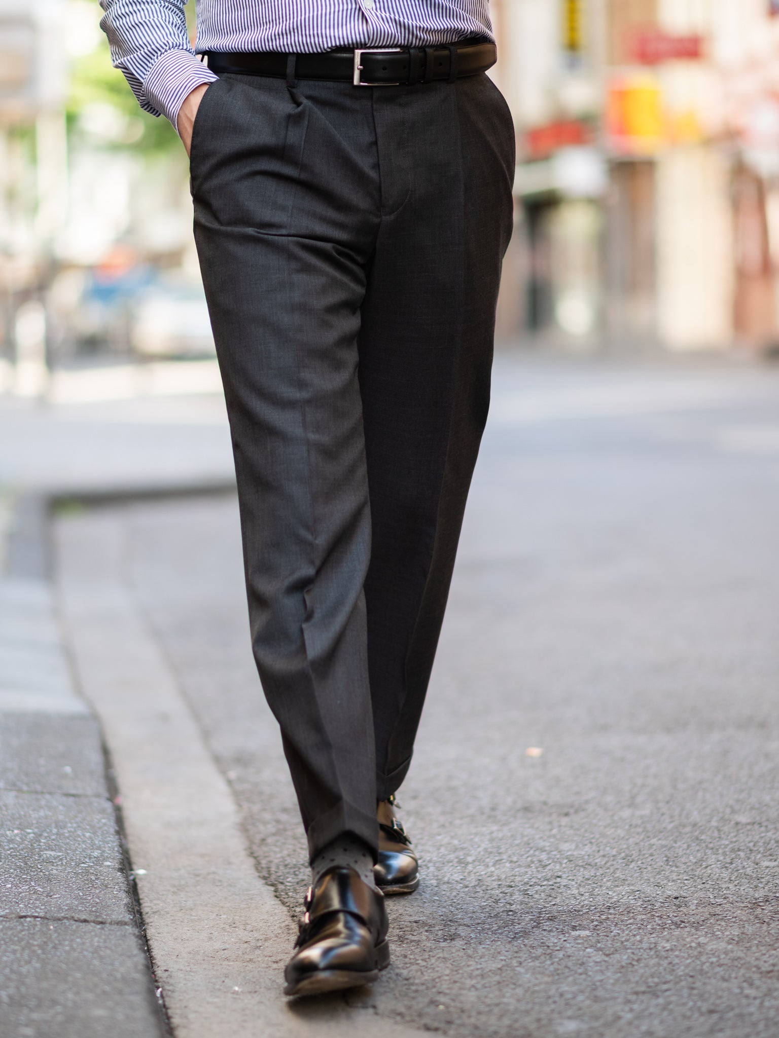 Classic suit trousers in dark grey