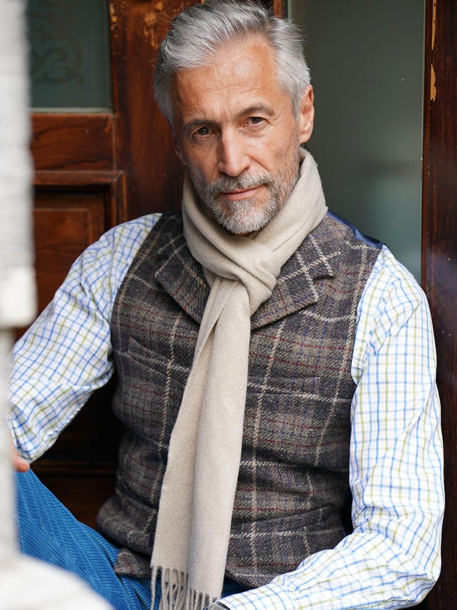 Cashmere Scarf: Beige