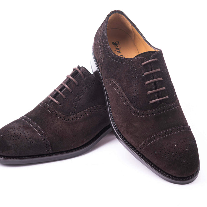 Semi Brogue brown suede