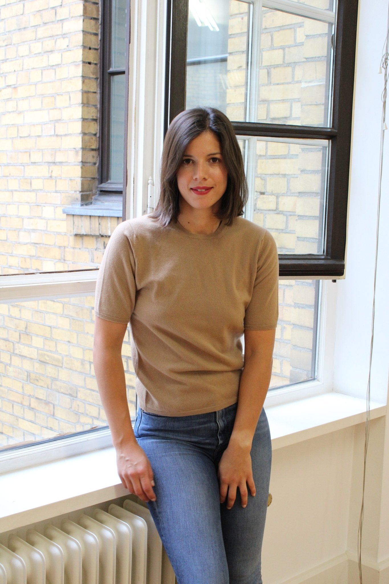 Cashmere Pullover mit Kurzarm und Rundausschnitt