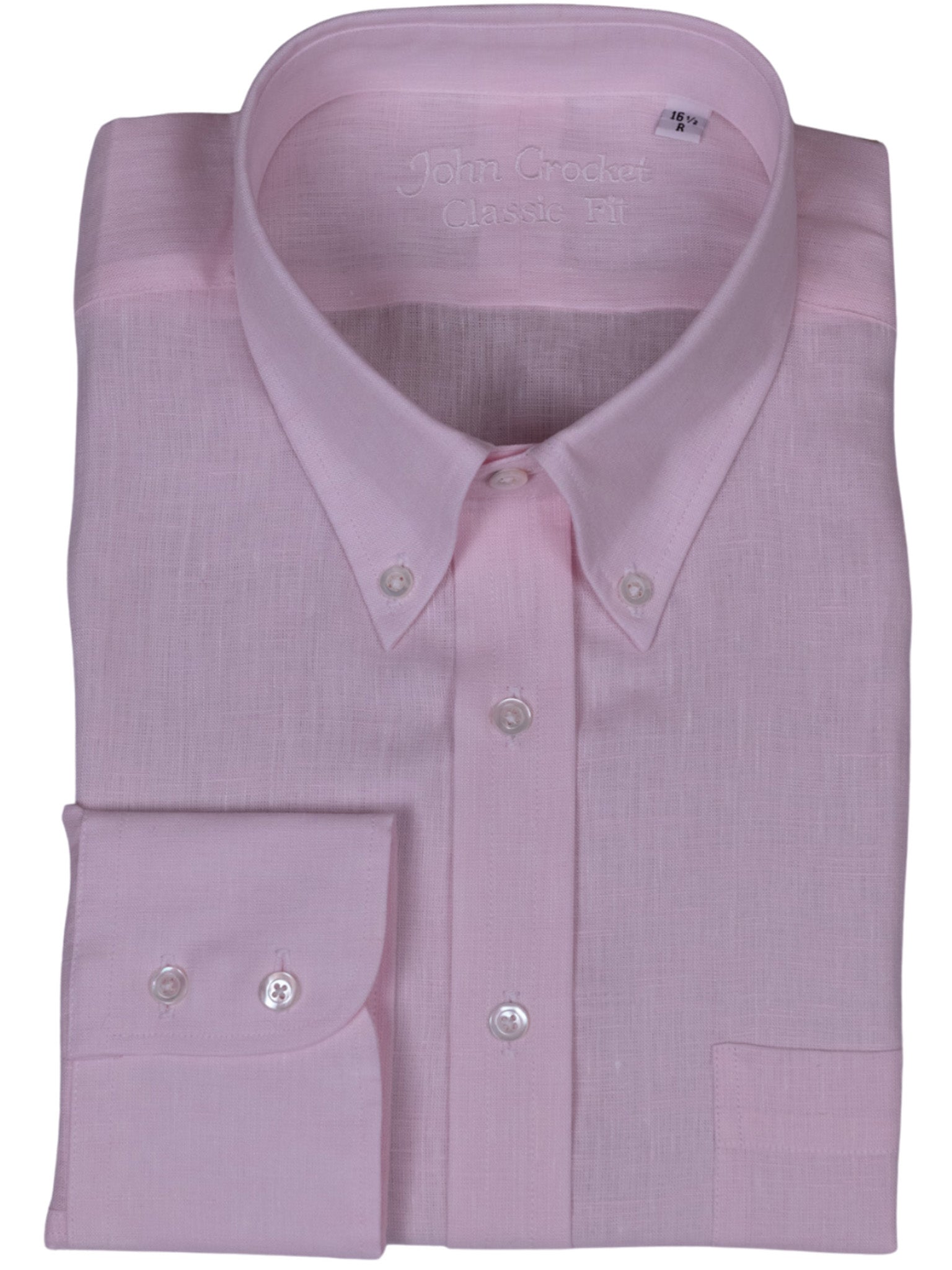 Leinenhemd Button-Down Kragen Rosa