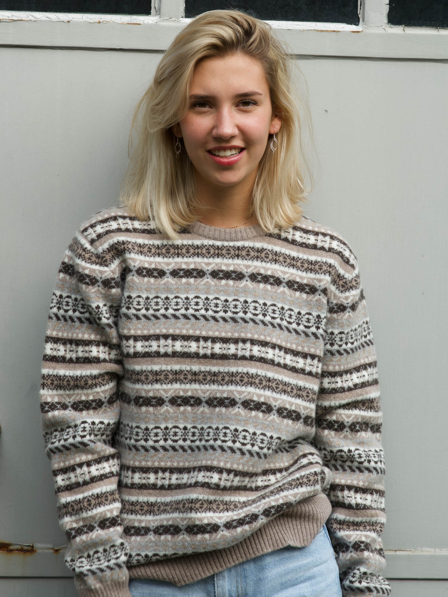 Fairisle lambswool round-neck sweater