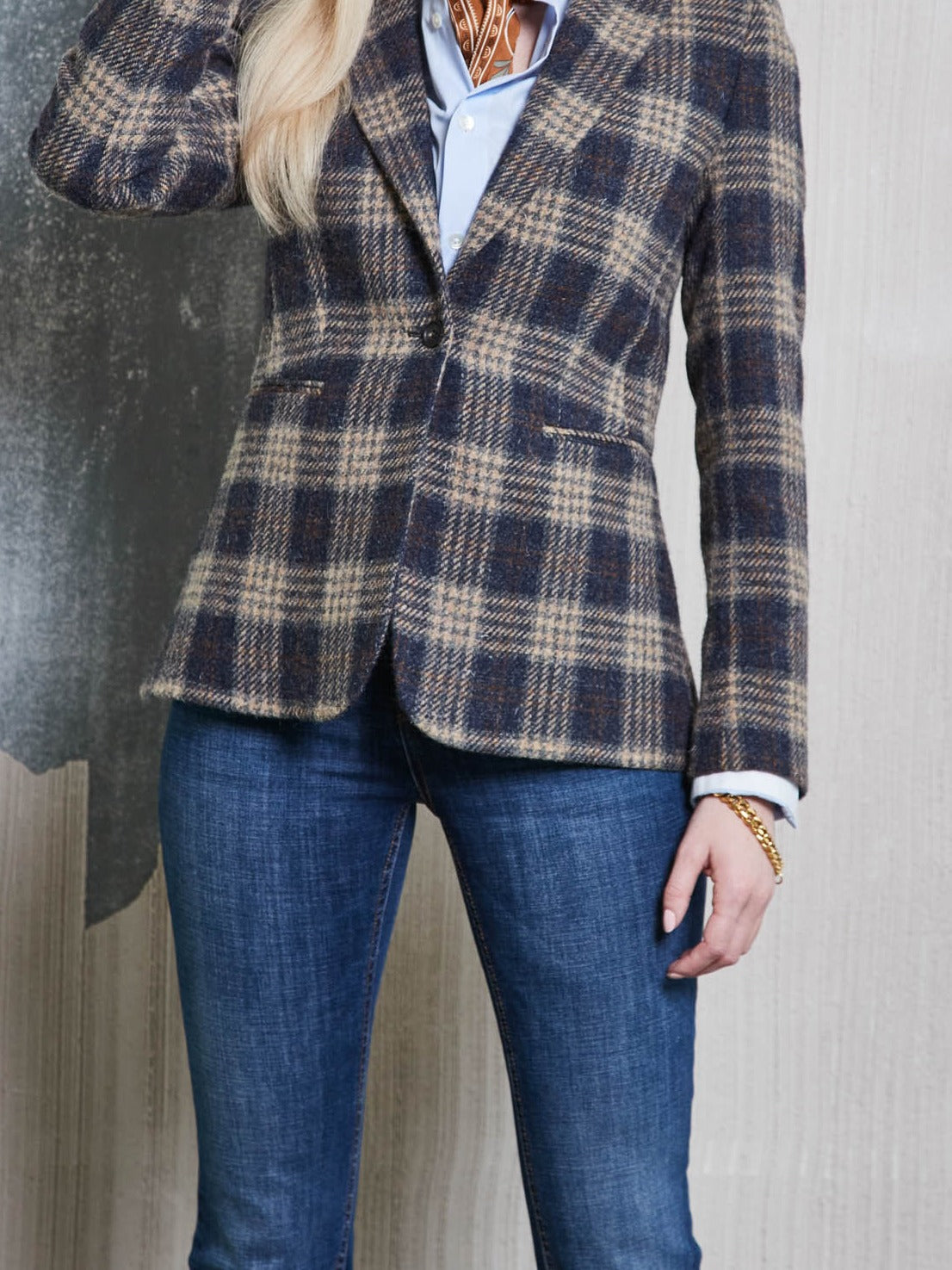 Tweedblazer blau aus Lovat Tweed — John Crocket