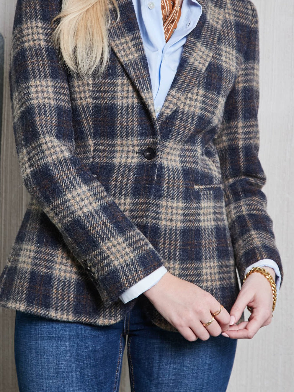 Tweedblazer blau aus Lovat Tweed — John Crocket