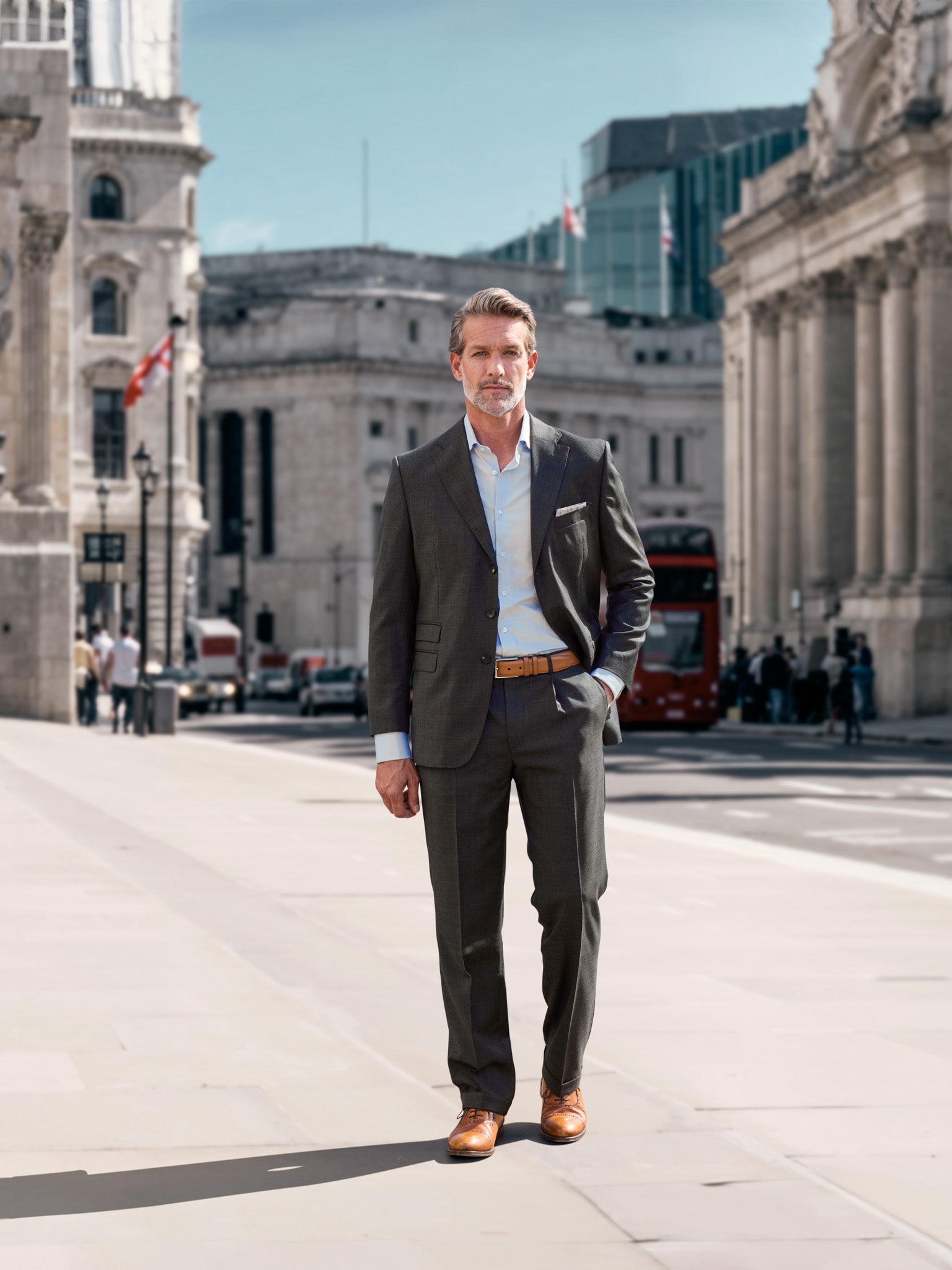 Classic suit with 3-button jacket in dark grey