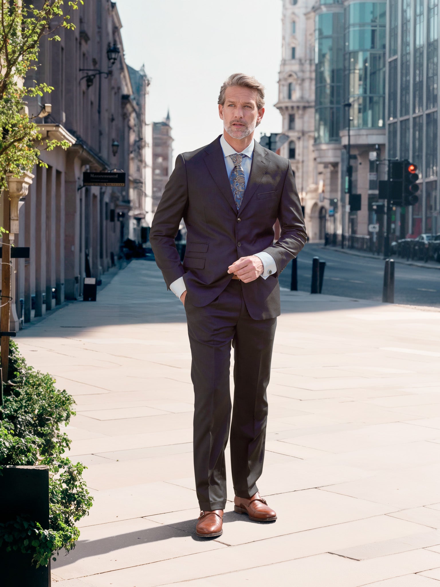 Classic suit with 3-button jacket in dark blue