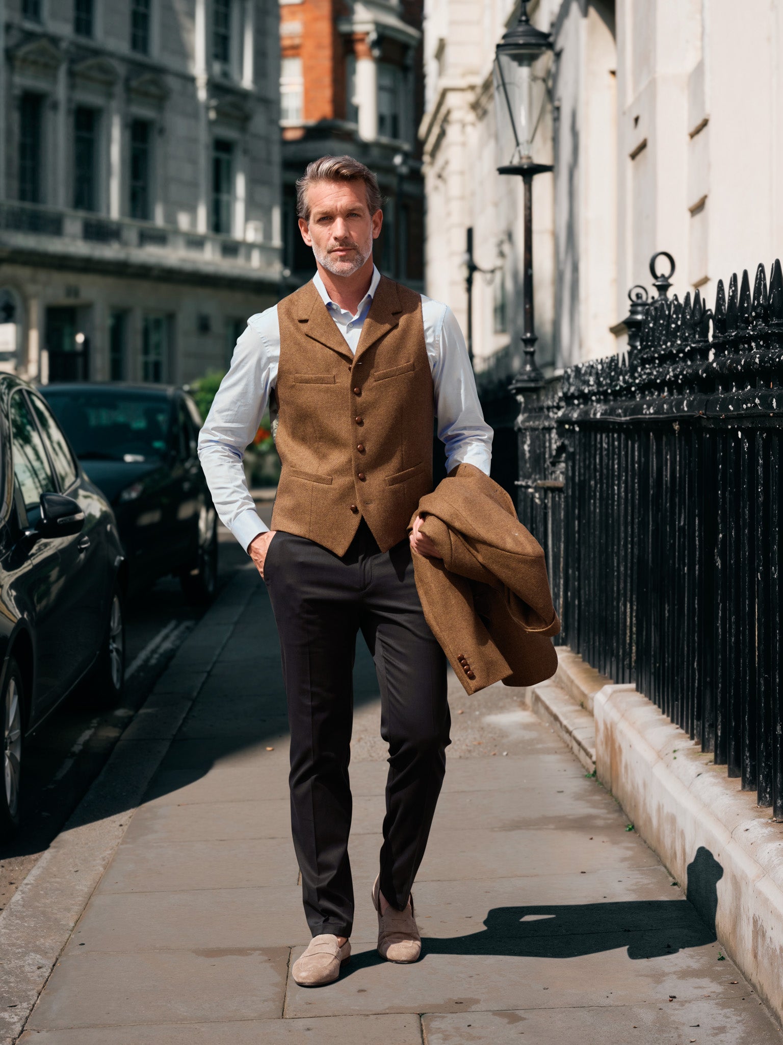 Tweed waistcoat made from Moon Tweed