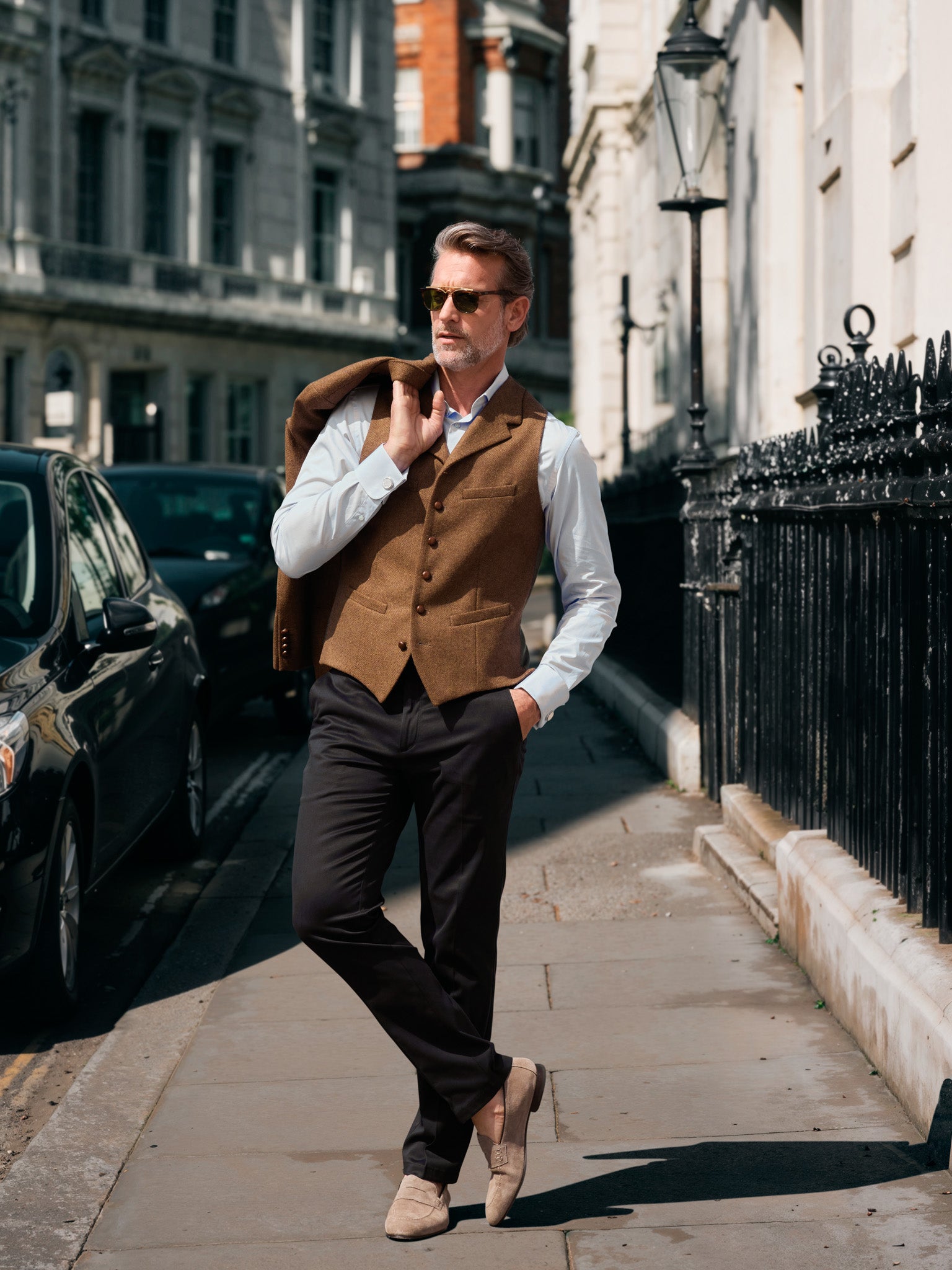 Tweed waistcoat made from Moon Tweed