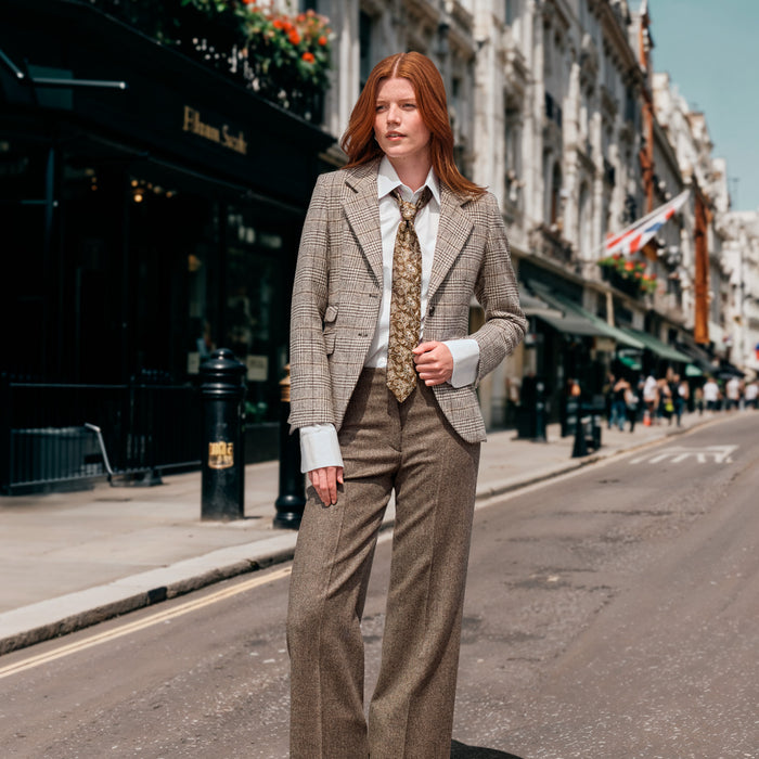 Marlene tweed pants in greige