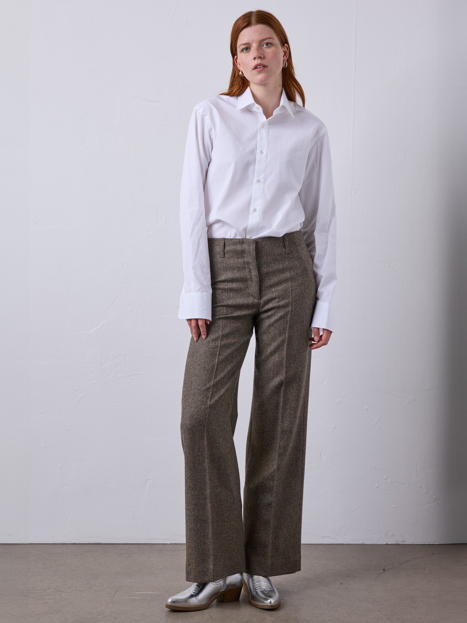 Marlene tweed pants in greige