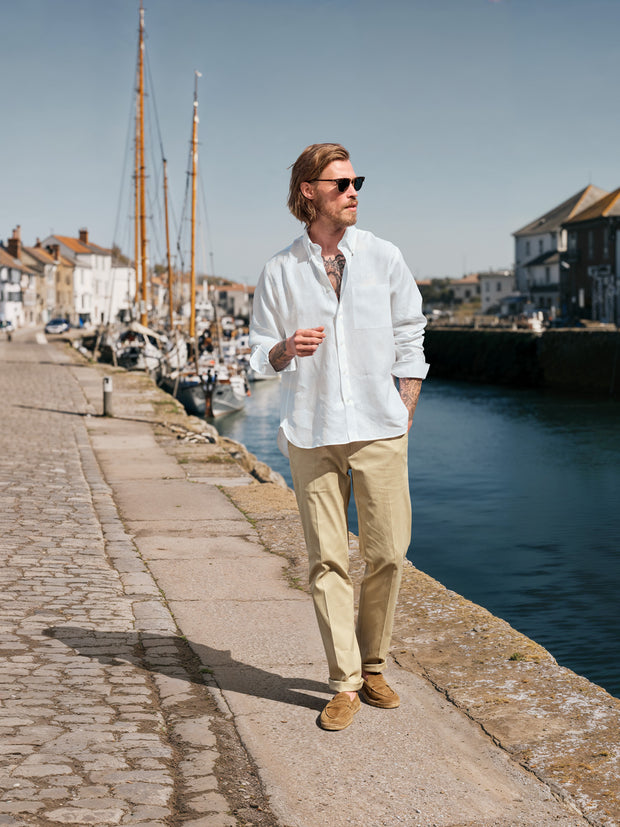 Slimline Chino mit Strechanteil  in taupe