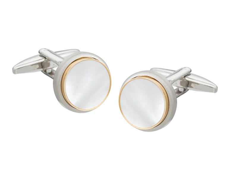 Manschettenknöpfe: Mother Of Pearl Gold Edge