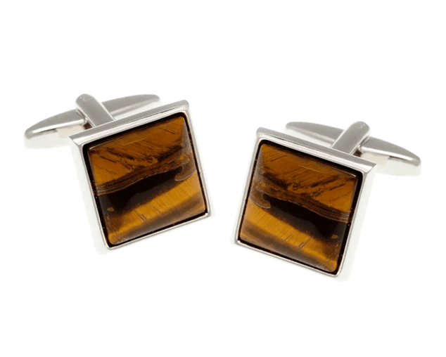 Cufflinks: Square/Tiger Eye