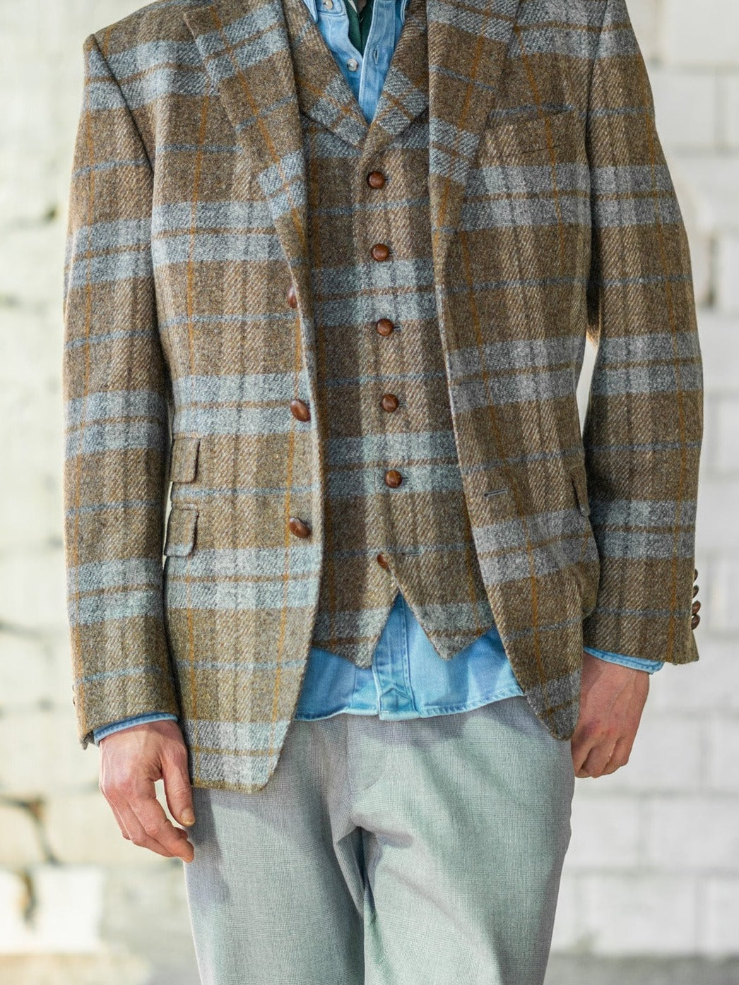 Tweedsakko in 3-Knopf Classic braun aus John Hanly Tweed — John Crocket