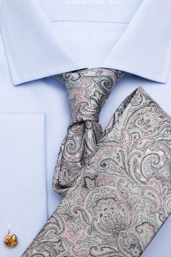 Seidenkrawatte Paisley in mint, Detailansicht